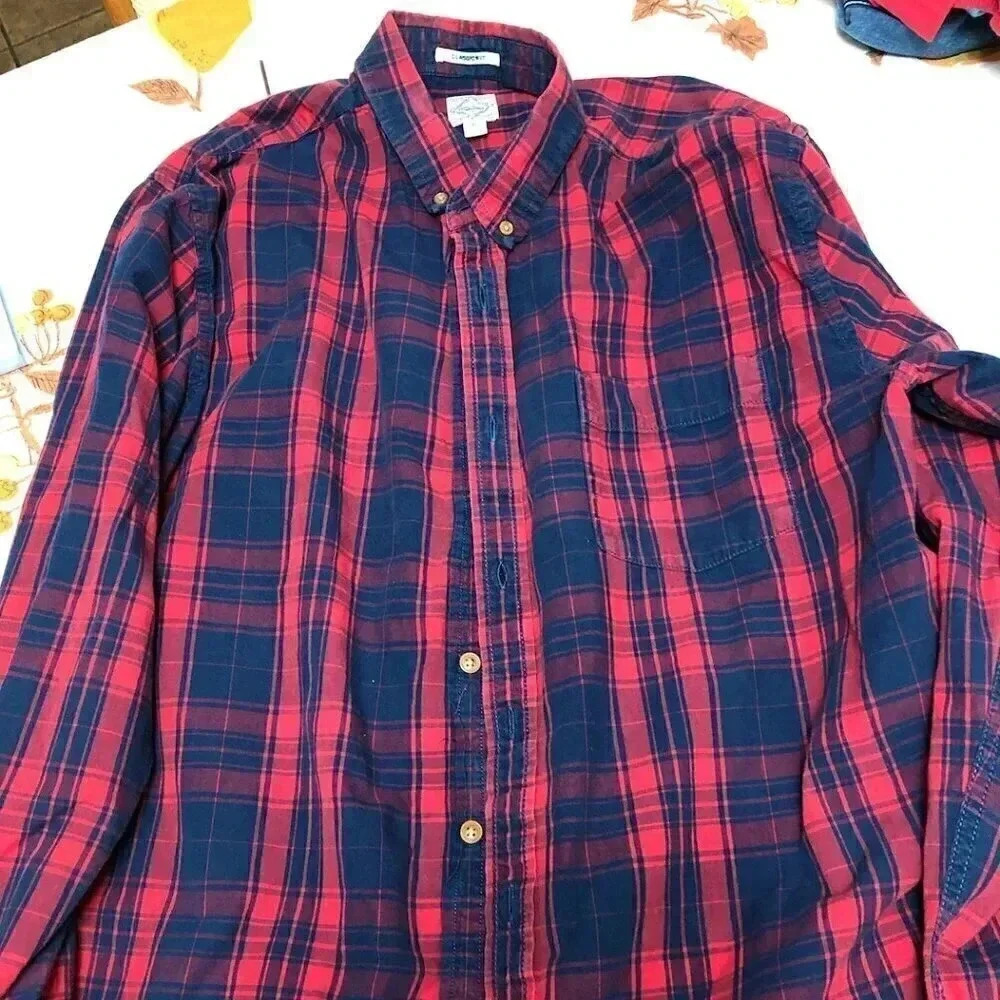 Lucky Blue Red Plaid Button Down